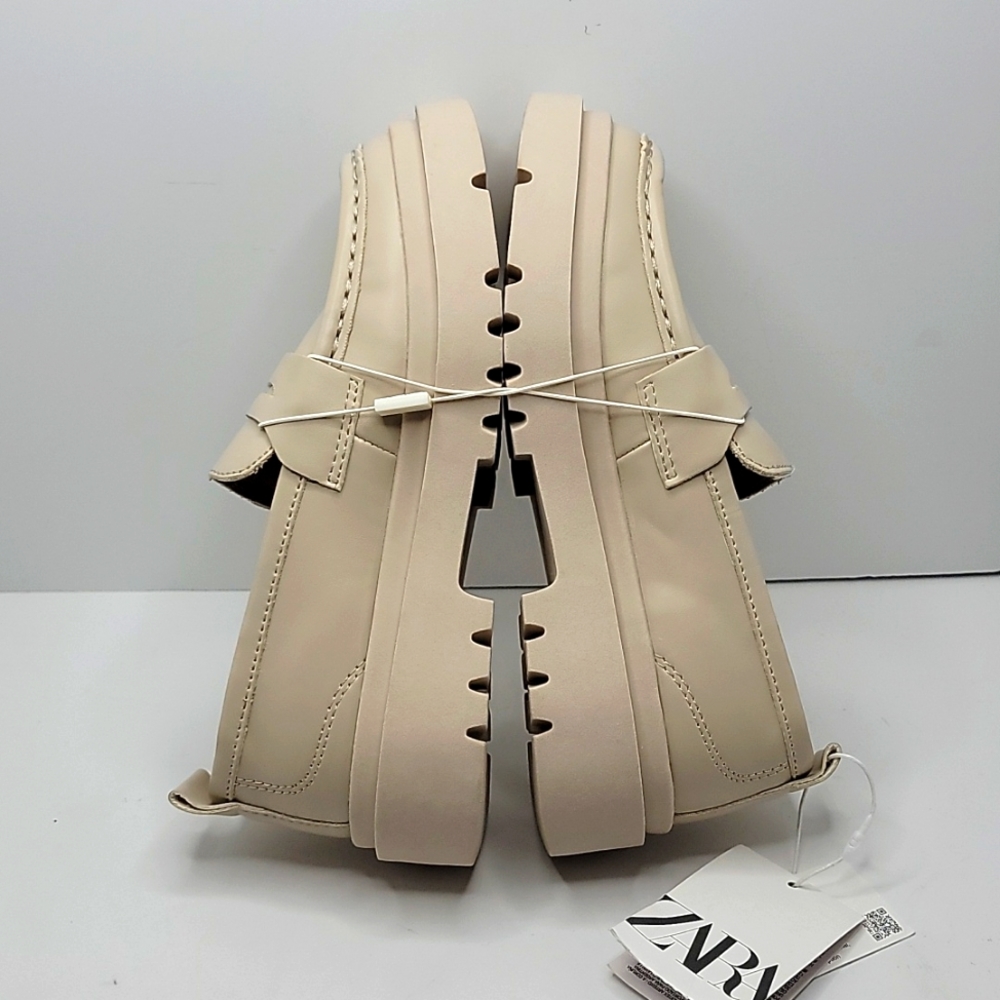 ZARA | beige chunky loafer NWT | Little Girl sz 2 - Picture 7 of 7